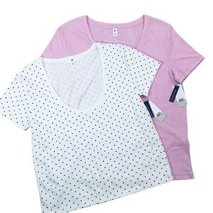 NORDSTROM - BP - 2 Short Sleeve Tee’s (Pink - Small + Blk/White - Medium) NWT